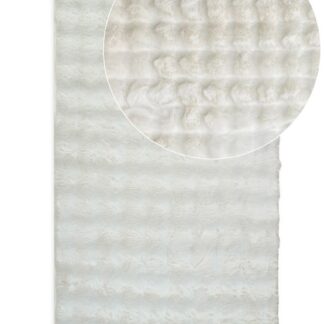 Offwhite tjock pälsmatta Rabbit Bubble i mjuk polyester på golv