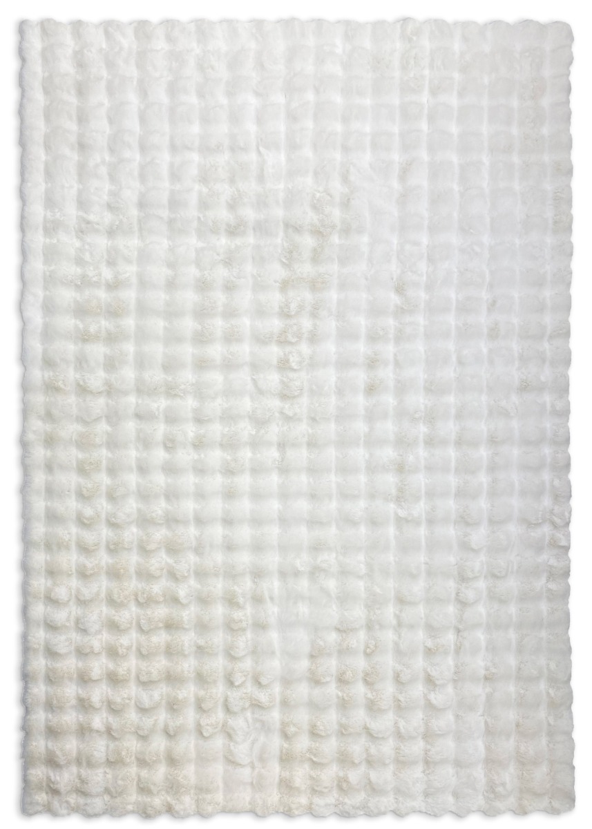 Offwhite tvättbar pälsmatta Rabbit Bubble med fluffig bubblestruktur