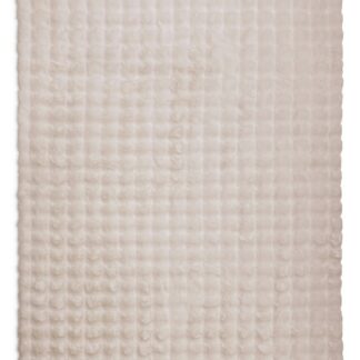 Tvättbar ljusbeige pälsmatta Rabbit Bubble i mjuk polyester med fluffig textur