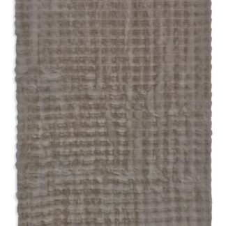 Tvättbar mjuk pälsmatta Rabbit Bubble i taupe färg med kort lugg på golv