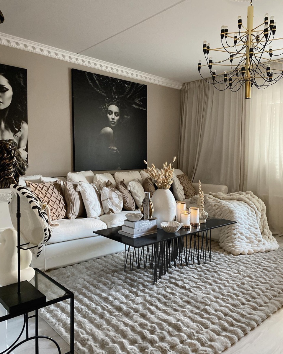 Tvättbar Pälsmatta Rabbit Bubble Taupe - Image 5