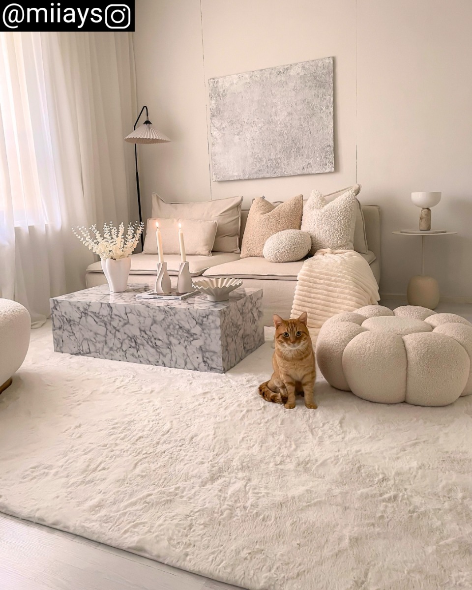 Rabbit Eco Offwhite Tvättbar Pälsmatta - Image 3