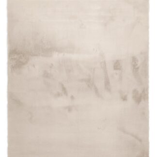 Ljusbeige fluffig pälsmatta med tjock lugg och halkfri baksida i ett modernt rum