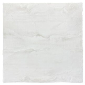 Vit kvadratmatta Rabbit Eco med tjockt mjukt pälsliknande polyesterfiber