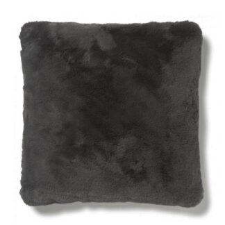 Svart dekorkudde med randigt mönster i mjuk polyester 45x45 cm