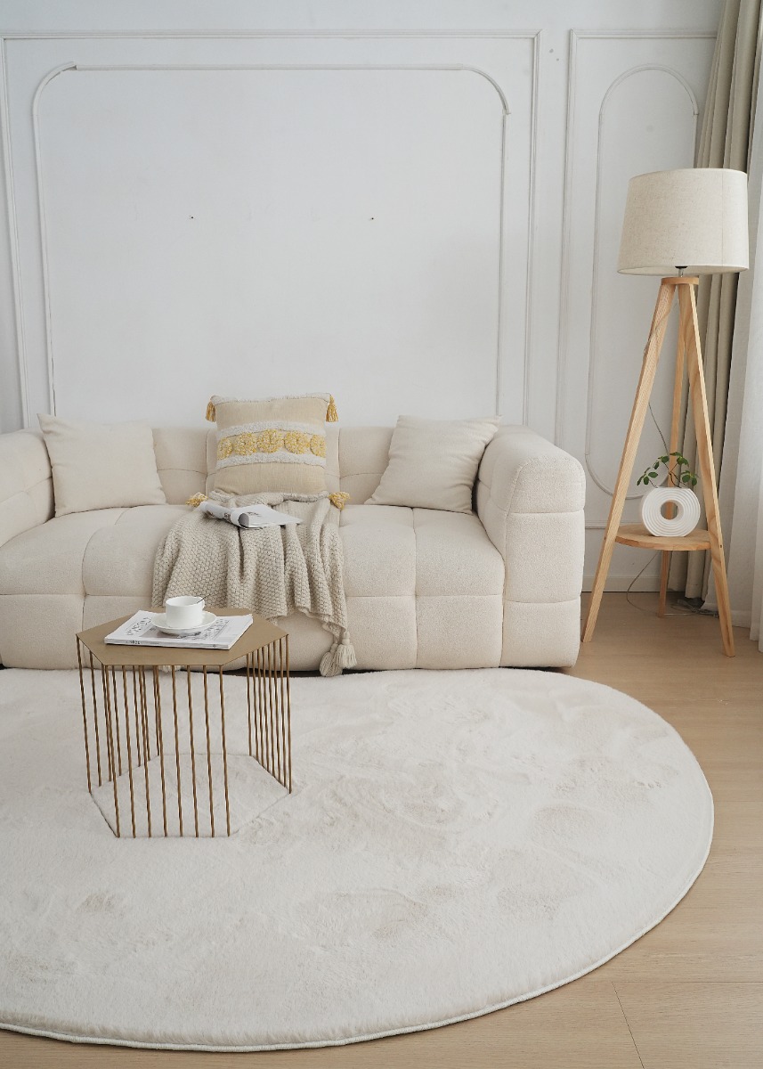 Tvättbar Pälsmatta Rabbit Shape Ljusbeige - Image 3