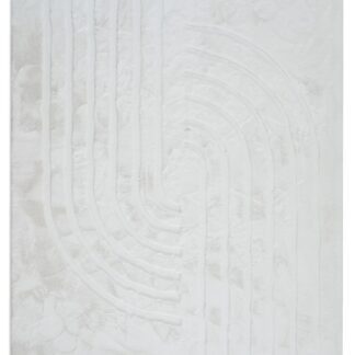 Offwhite mjuk pälsmatta Rabbit Soho med fluffig tygstruktur i hemmiljö