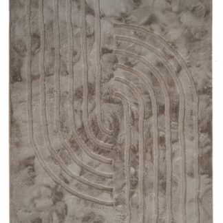 Taupefärgad långhårig pälsmatta Rabbit Soho med mjuk polyesterlugg