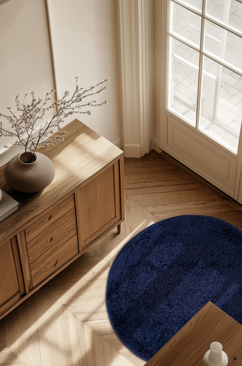 Rund Matta Nubby Blå - Image 2