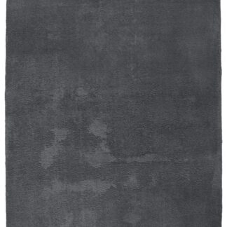 Mörkgrå ryamatta Solvyn i mjuk tuftad polyester med 2 cm lugg på golv