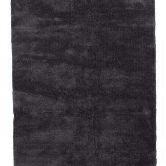Mörkgrå ryamatta av mjuk polyester med cirka 15 mm tjocklek i elegant, tidlös design