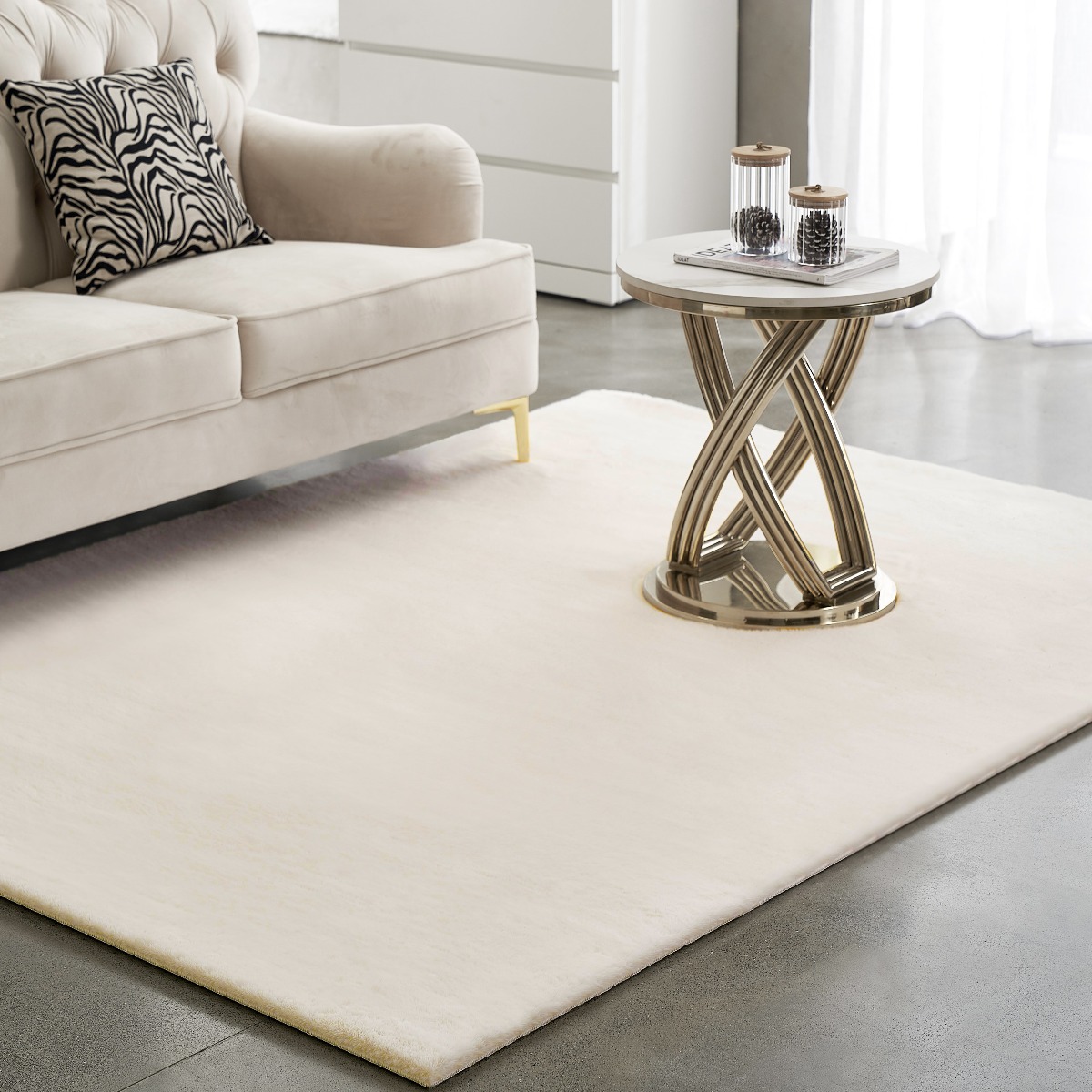 Rabbit Eco Offwhite Tvättbar Pälsmatta - Image 6