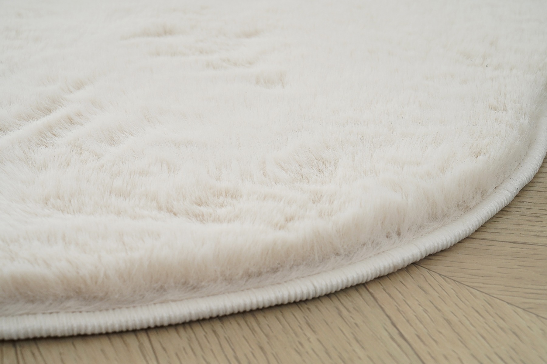 Barnmatta Mjuk Päls-look Rabbit Heart Ljusbeige - Image 4