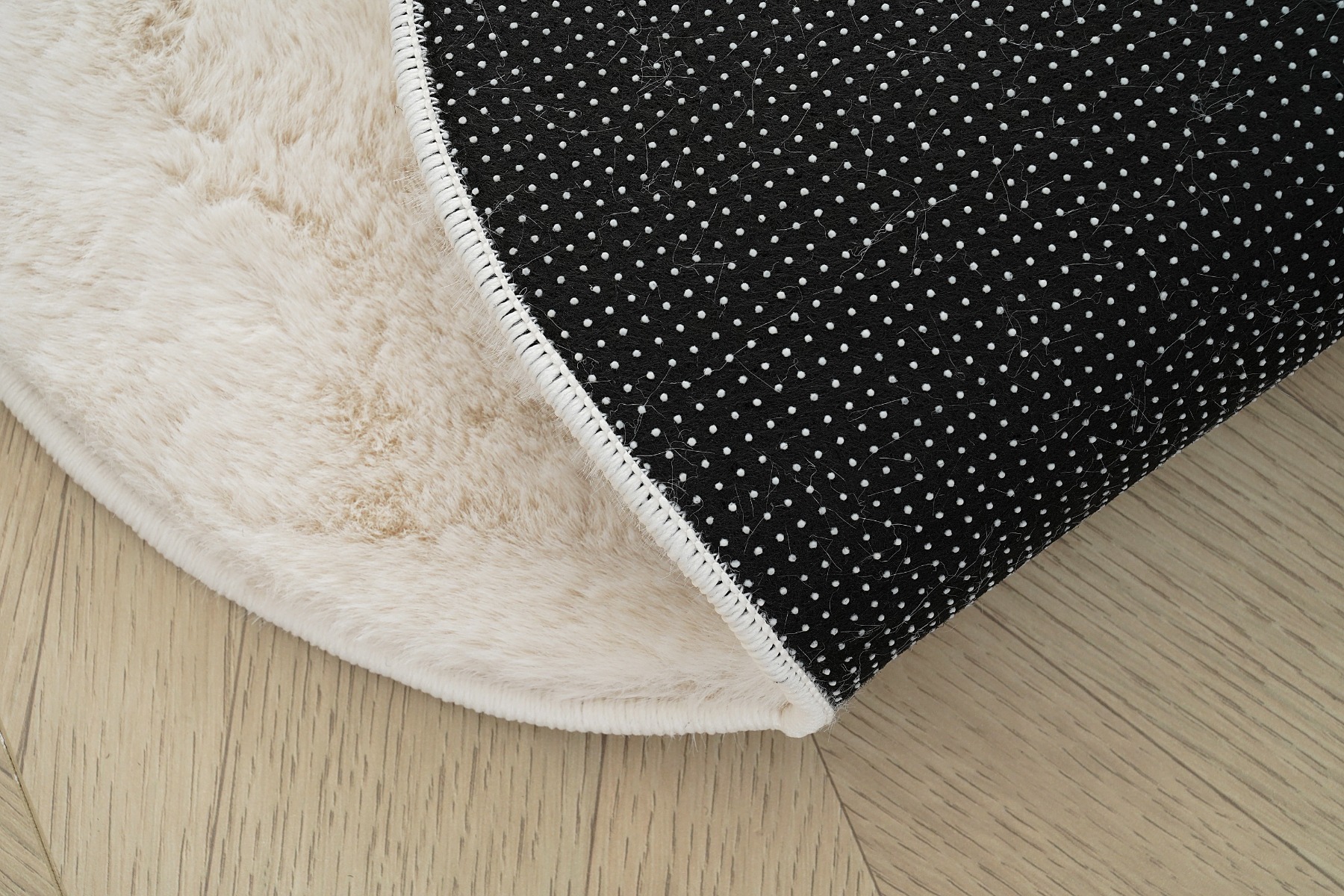Barnmatta Mjuk Päls-look Rabbit Heart Ljusbeige - Image 5