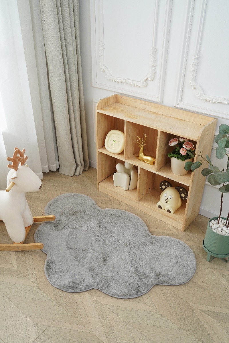 Barnmatta Mjuk Päls-look Rabbit Cloud Silver - Image 2