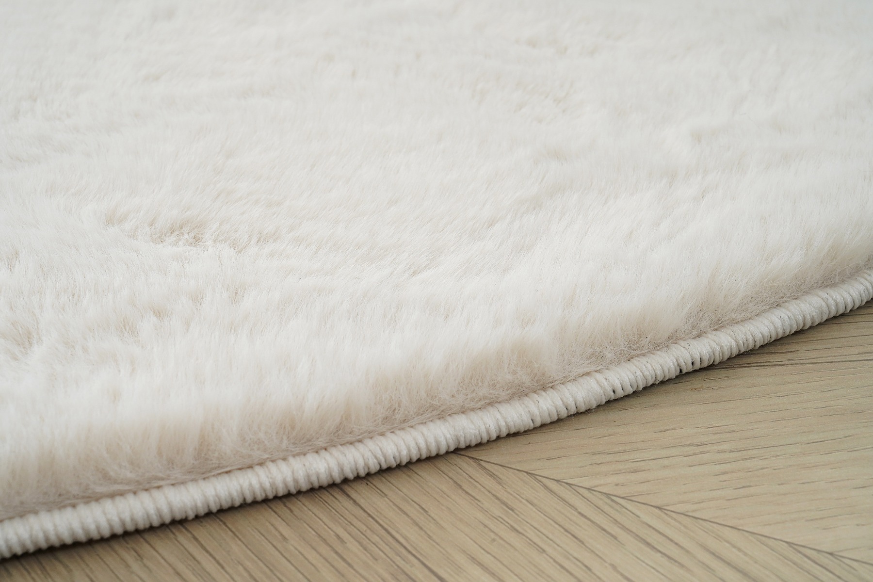 Barnmatta Mjuk Päls-look Rabbit Heart Ljusbeige - Image 3