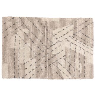 Beige mjuk badrumsmatta i bomull med cirka 12 mm tjocklek