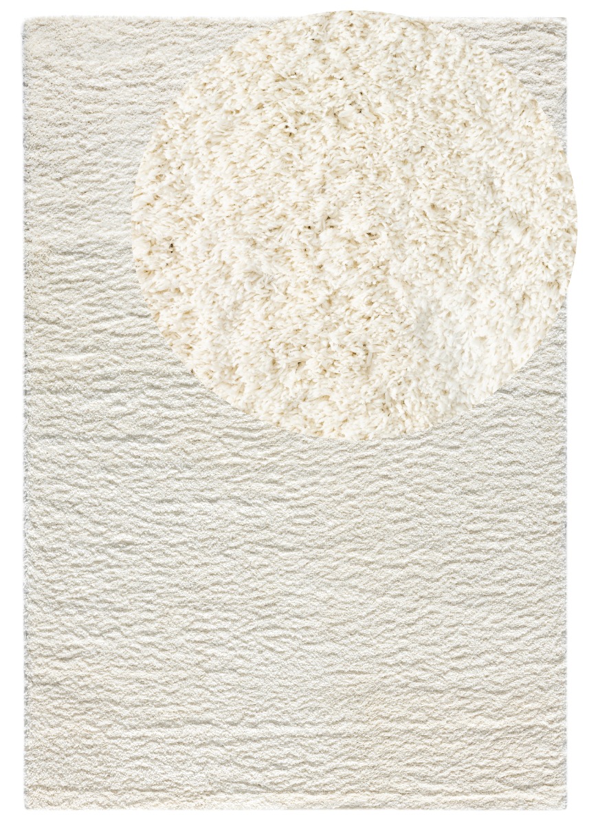 Mjukt och fluffigt ryamatta Softy i elegant offwhite färg med tjock textur