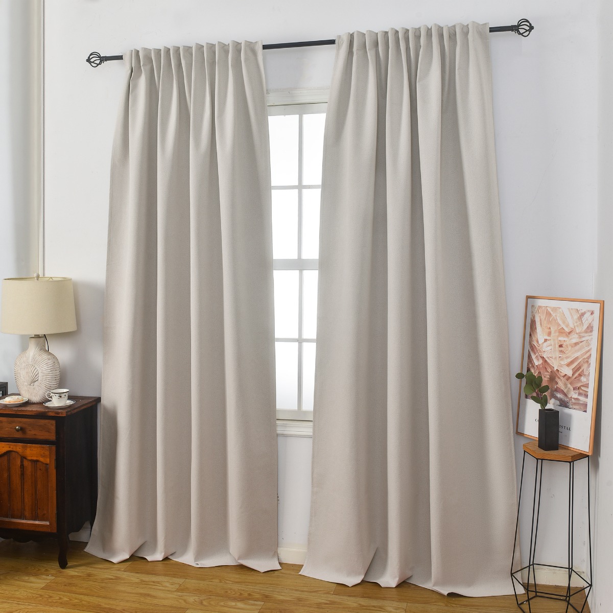 Mörkläggande Gardin 2-pack Solfritt Beige - Image 3