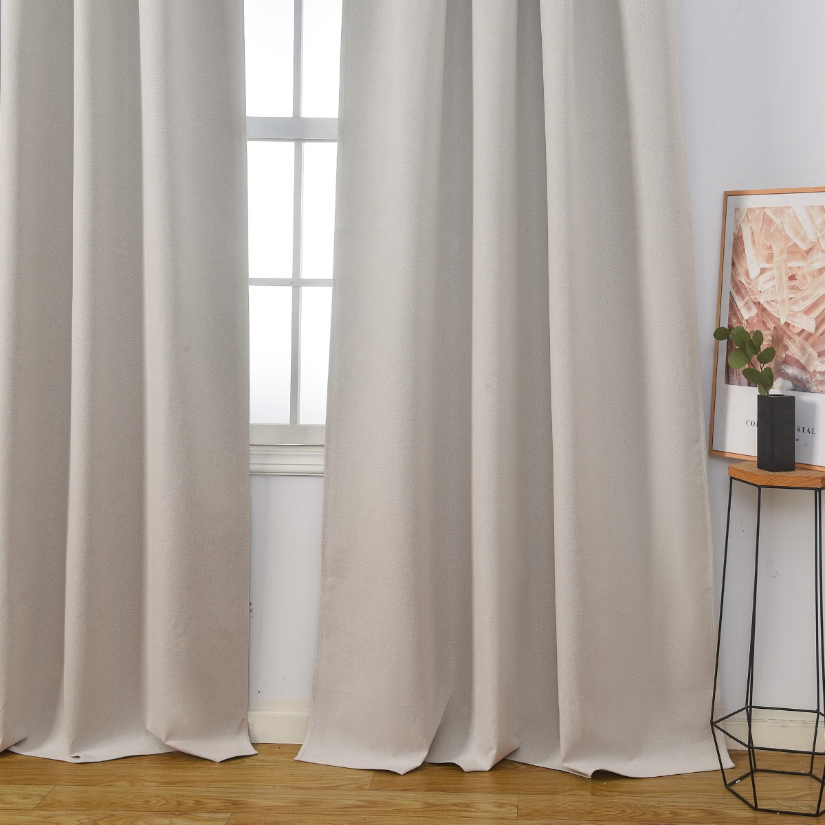 Mörkläggande Gardin 2-pack Solfritt Beige - Image 4