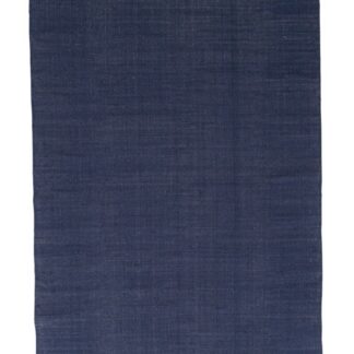 Blå bomullsmatta med eleganta dekorativa fransar på kortsidorna