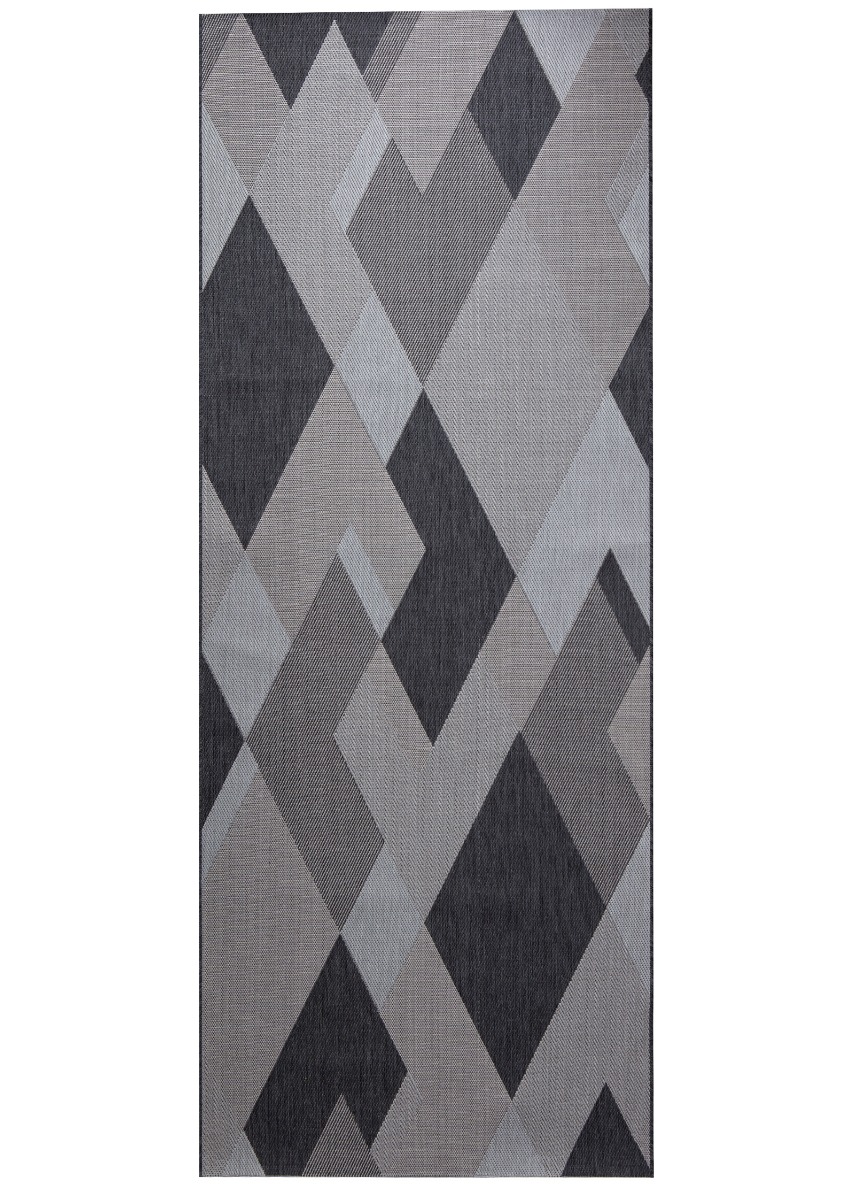 Svart tålig gångmatta med kompakt lugg för inomhus- och utomhusbruk