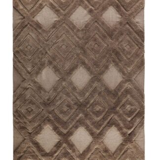 Brun ullmatta Vivaro med tjock mjuk yta i naturlig brun nyans placerad på golv