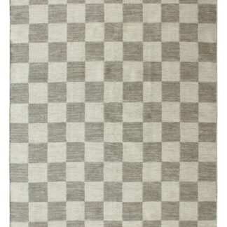 Grå ullmatta Webster med kortskuren yta och rutigt mönster i modern inredning