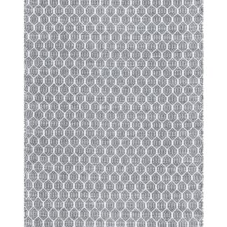 Handvävd grå plastmatta i PVC och bomull med tvåsidigt mönster