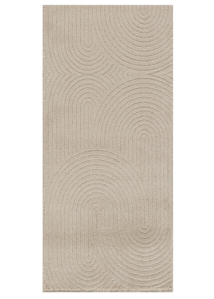 Beige Wiltonmatta Zara Bene med unikt ZEN mönster och 12 mm tjocklek i heminredning