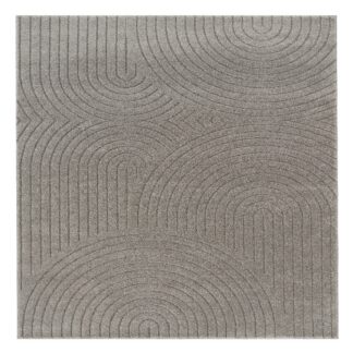 Zara Bene Grå Wiltonmatta med high & low ZEN-inspirerat mönster och mjuk textur i modern grå färg