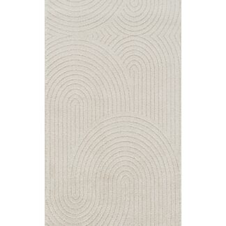 Offwhite Wiltonmatta med Zen-inspirerat strukturmönster och ljuddämpande baksida