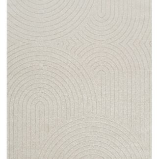 Offwhite Wiltonmatta Zara Bene med subtilt zen-mönster och ca 12 mm tjocklek i modernt vardagsrum