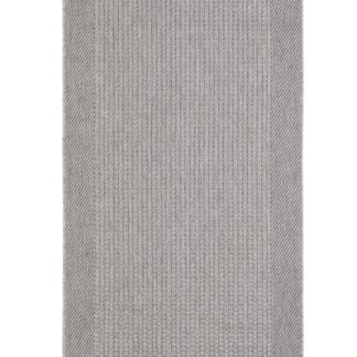 Costa grå flatvävd gångmatta i 100% polypropylen med 7 mm tjocklek, användbar inomhus och utomhus