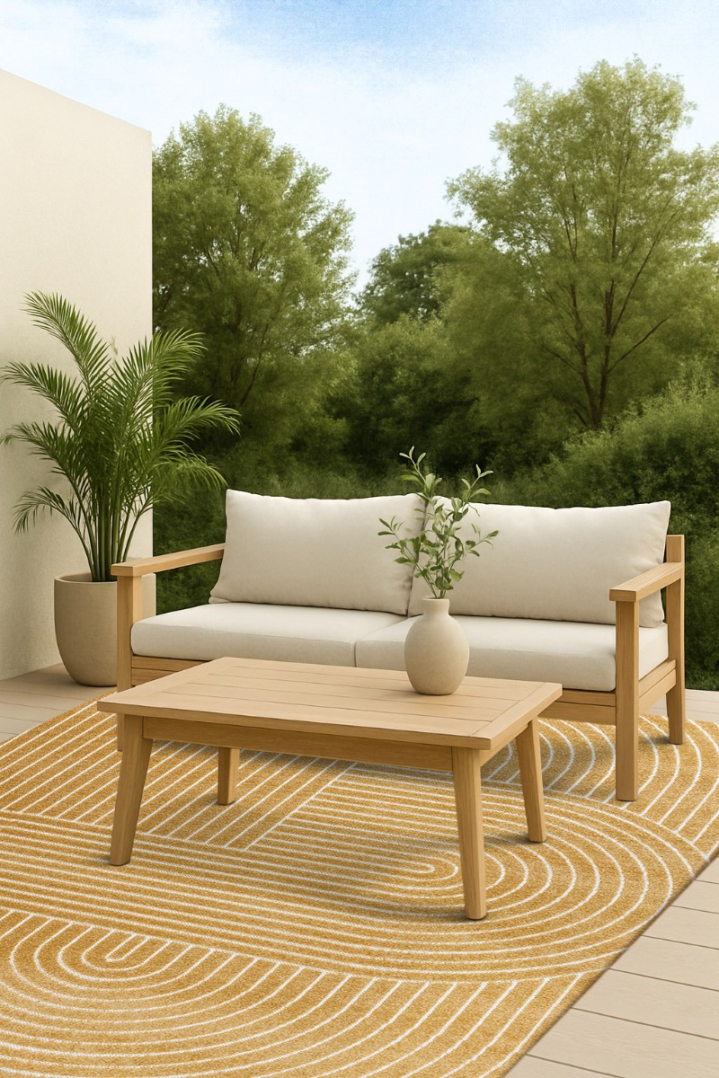 Santos Vorm Gul Inom- och Utomhusmatta - Bild 4