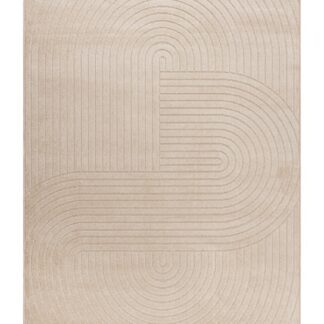 Santos Linne tålig inomhus- och utomhusmatta i linnefärg med grafiskt mönster och textured yta