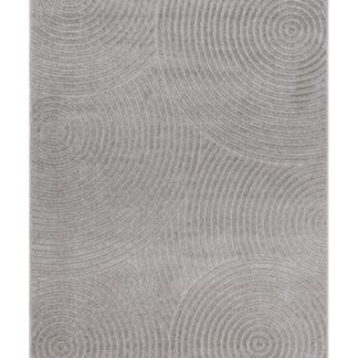 Santos grå syntetmatta i polypropen med grafiskt mönster och 6 mm tjocklek lämplig för inom- och utomhusbruk