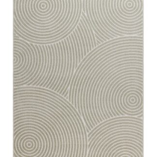 Santos grön inomhus- och utomhusmatta med grafiskt mönster och textur i slitstark polypropylen