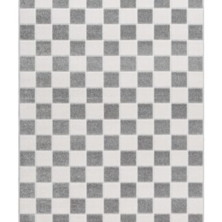 Grå Santos matta i syntetmaterial med subtilt grafiskt mönster för inom- och utomhusbruk