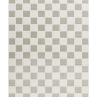 Santos grön matta i polypropylen med grafiskt mönster för inomhus och utomhusbruk