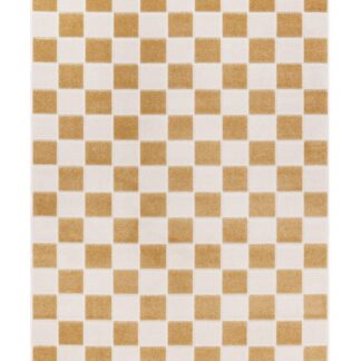 Gul Santos polypropylenmatta för inom- och utomhusbruk med grafiskt mönster och 6 mm tjocklek