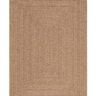 Beige slitstark vävd matta för inom- och utomhusbruk med polypropylen-underlag