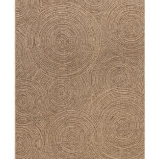 Beige Zon matta med vävd struktur för inomhus- och utomhusbruk, cirka 6 mm tjock, placerad på ljus golvyta