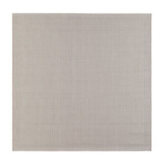 Vit flatvävd matta i polypropylen med låg tjocklek för användning inomhus och utomhus på altan och balkong