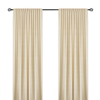 Rumsförmörkande Sammetsgardin 2-pack Mathilde Beige