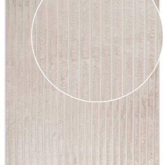 Tvättbar Pälsmatta Rabbit Stripe Ljusbeige