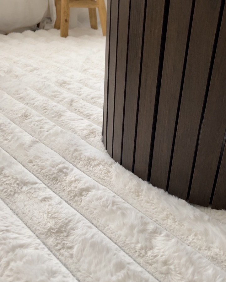 Tvättbar Pälsmatta Rabbit Stripe Offwhite - Bild 5