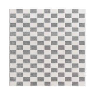 Santos Karo grå matta med grafiskt mönster i syntetmaterial för inomhus- och utomhusbruk på golv