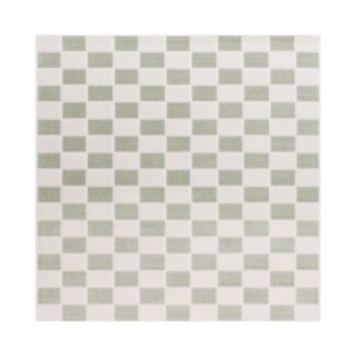 Grön kvadratisk Santos matta i slitstark syntet, med subtila höjdskillnader i mönstret, för både inom- och utomhusbruk