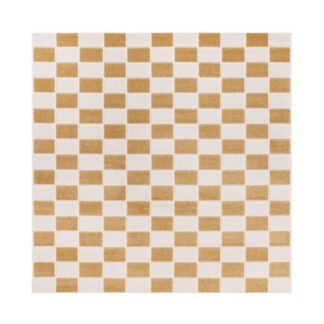 Santos gul kvadratisk matta i slitstark polypropylen med subtilt mönster för inomhus och utomhusbruk